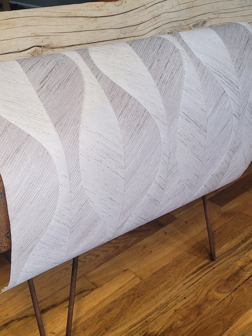 Oresome Silver Ogge Textured Geometric Vertical Wallpaper Roll